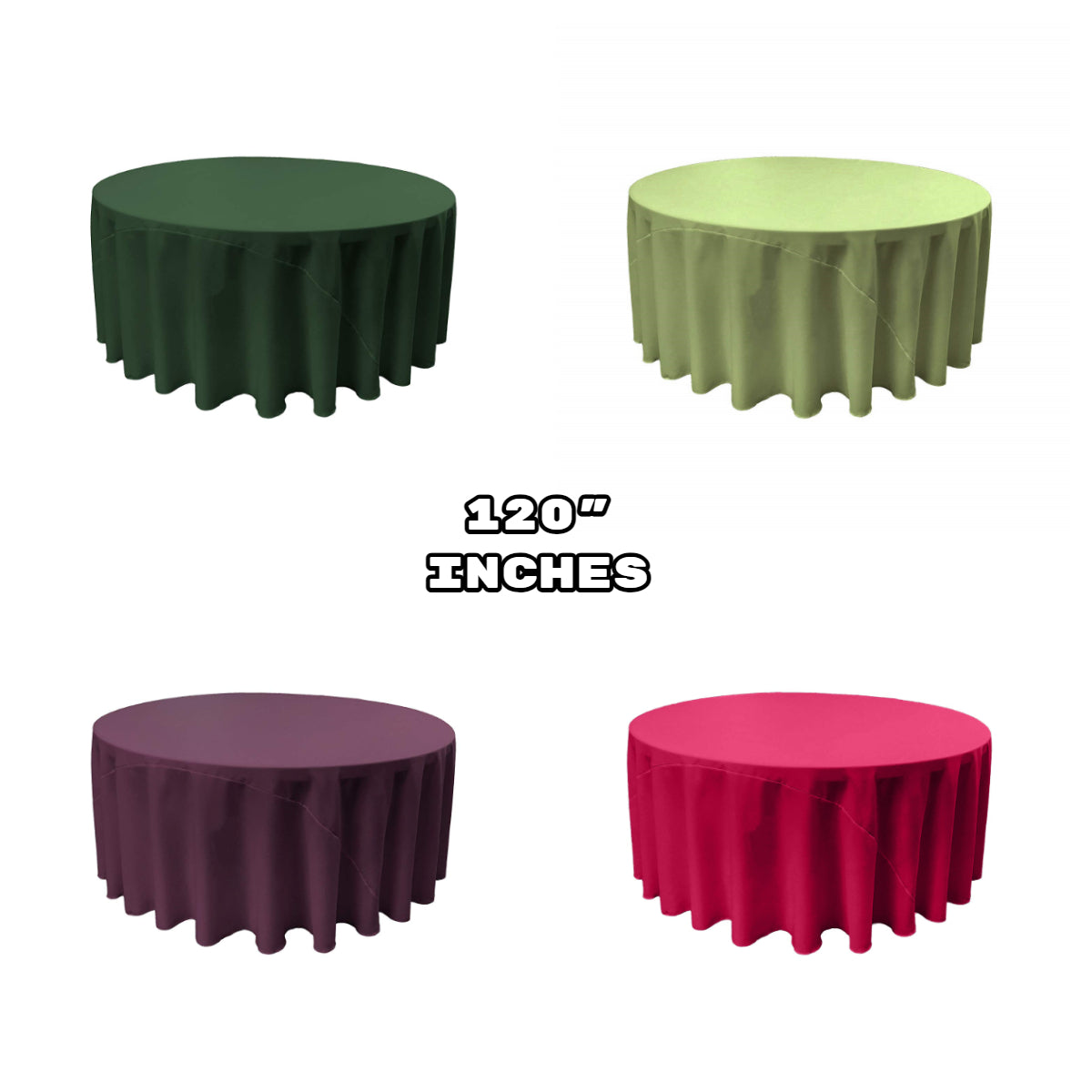 120" Round Tablecloth With Seams Polyester Poplin / Party Supply / Choose Size Below.