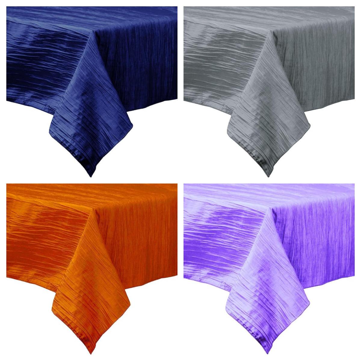 Rectangular Light Weight Accordion Design Crushed Taffeta Seamless Table Overlay. (60" Inches x 144" Inches)