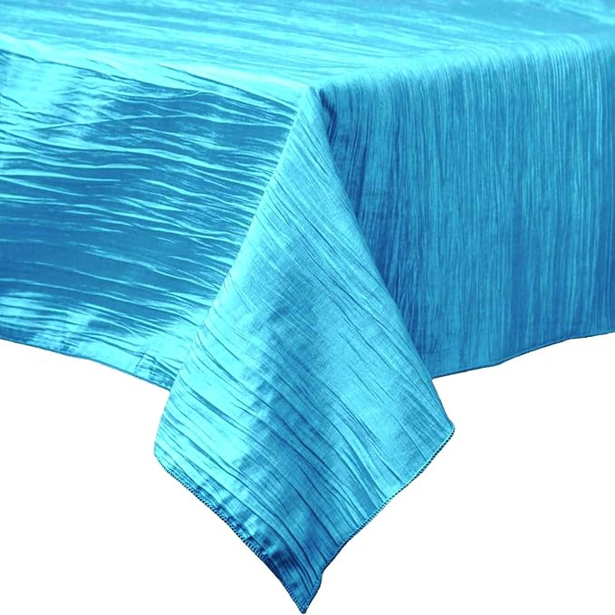 Rectangular Light Weight Accordion Design Crushed Taffeta Seamless Table Overlay. (60" Inches x 144" Inches)
