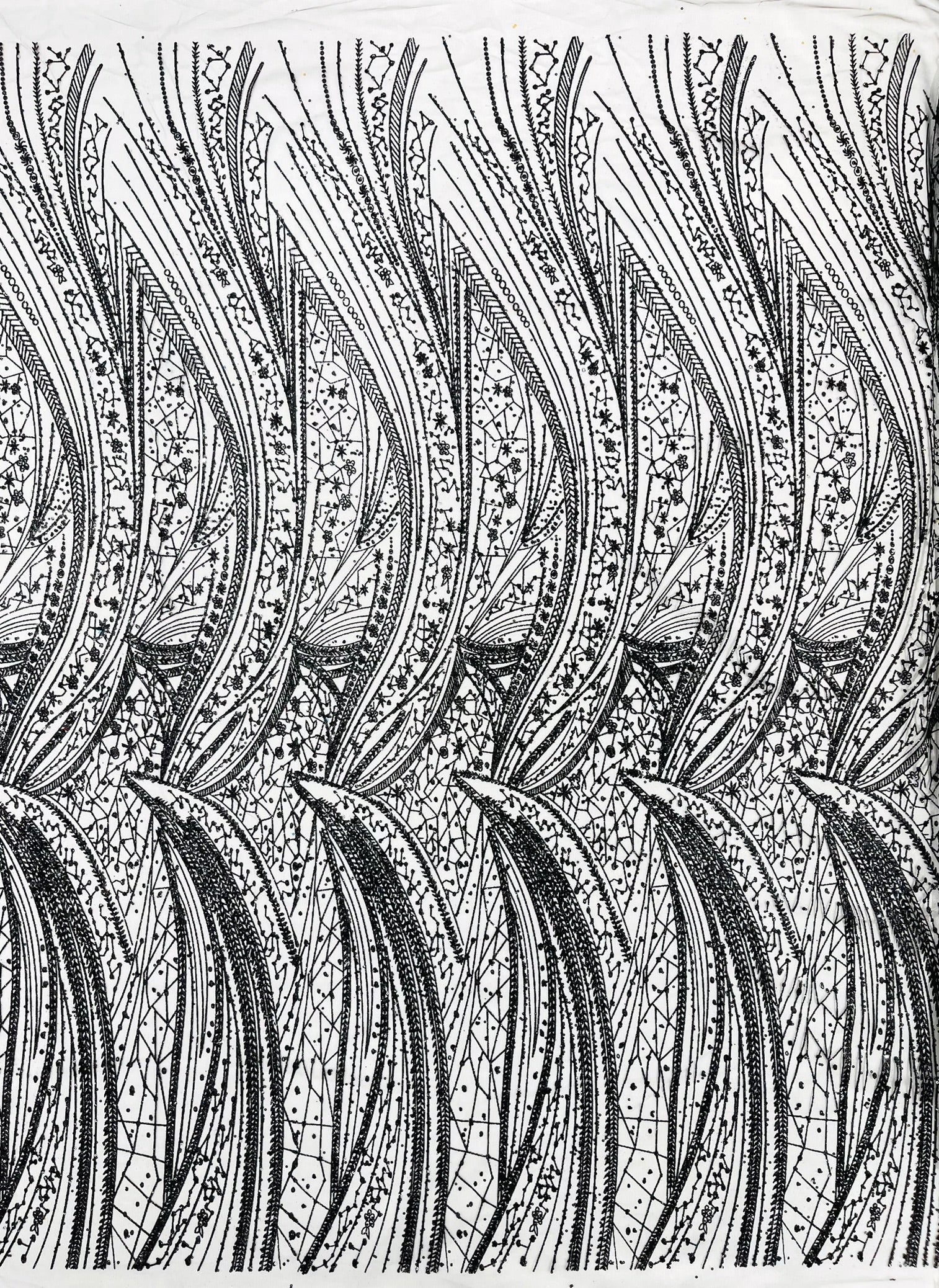 Geometric Fashion Glitter Design On A Mesh Lace Fabric| 58" Wide| Prom Dresses.