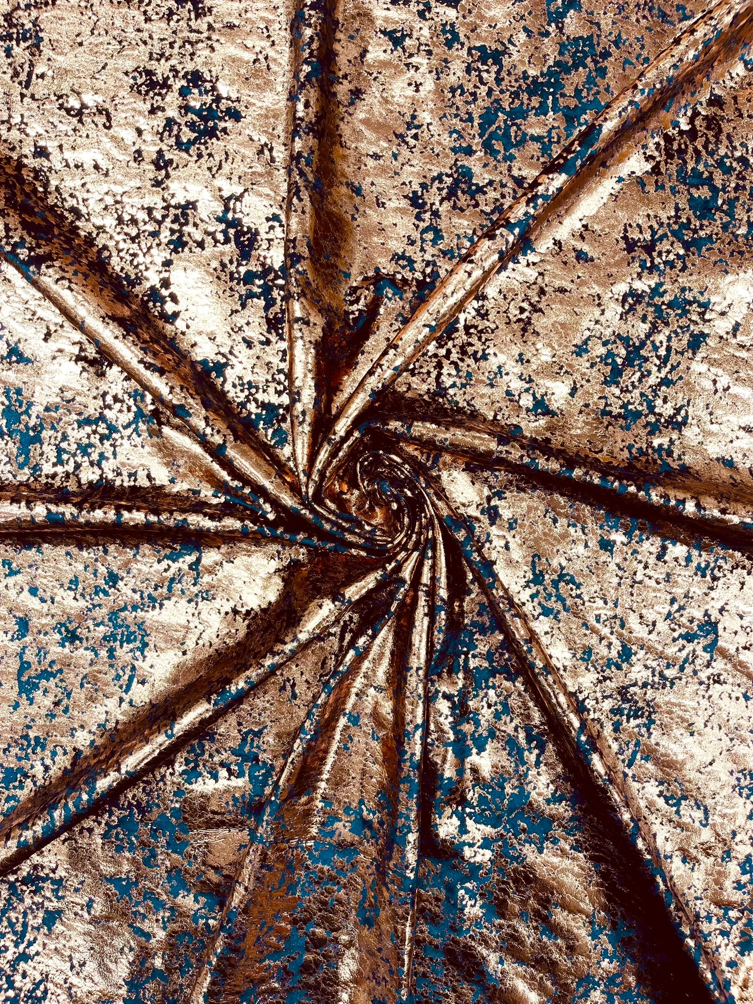 Velvet stretch splatter foil design/4-way stretch fabric- Sold by the yard