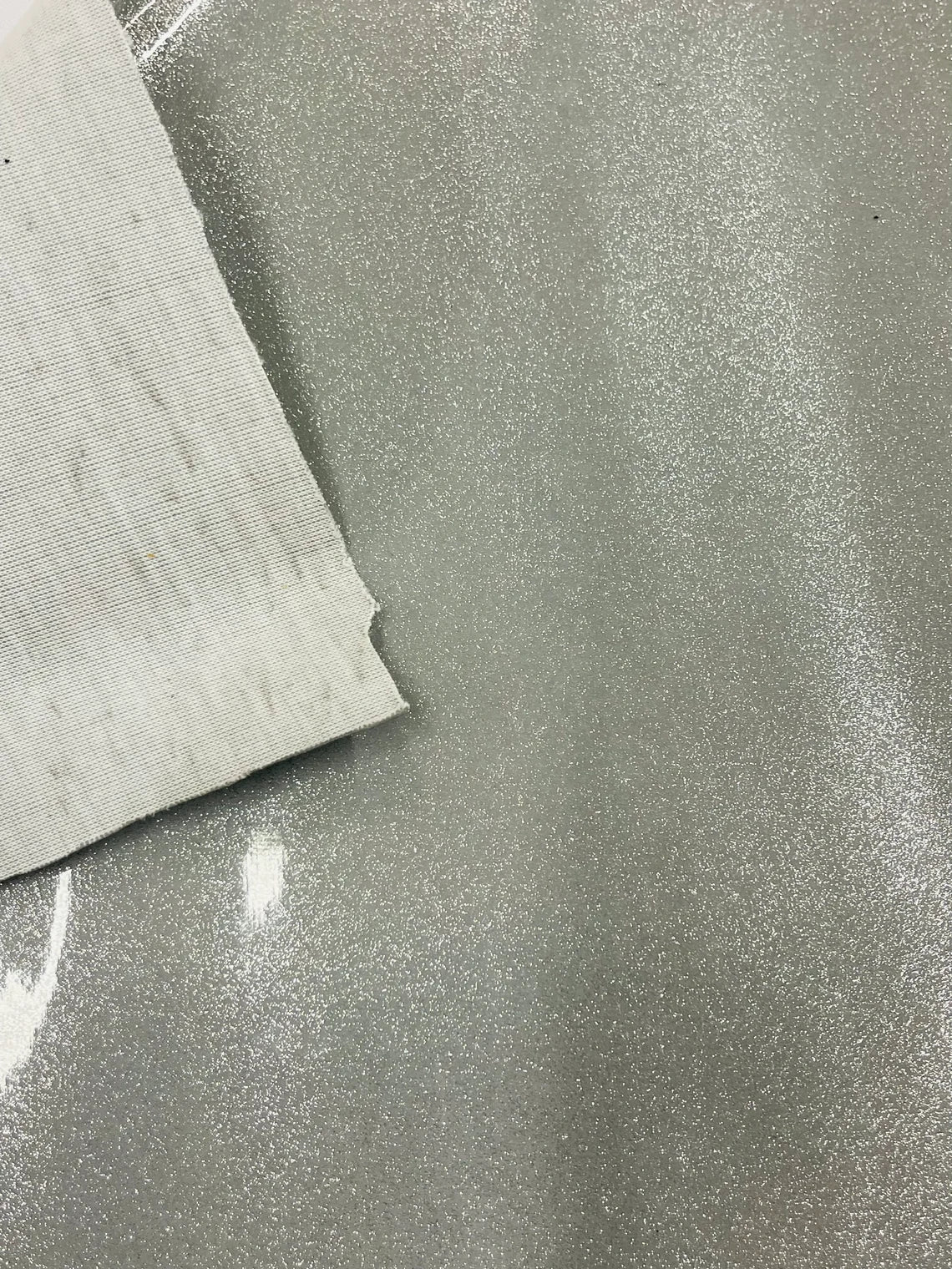 Metallic Glitter Vinyl Fabric - Dark Silver - High Quality Shiny Glitter Vinyl Fabric By Yard