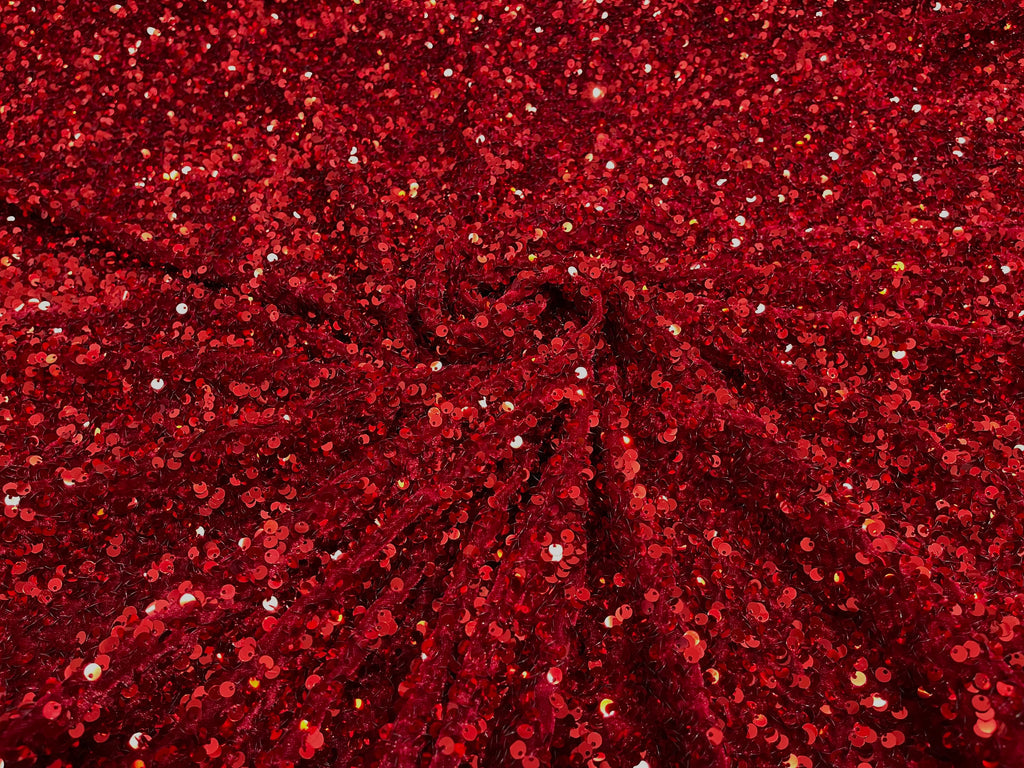 Sequin Velvet Stretch 5mm fabric 58"Wide-Prom-Nightgown fabric- Sold by the yard.