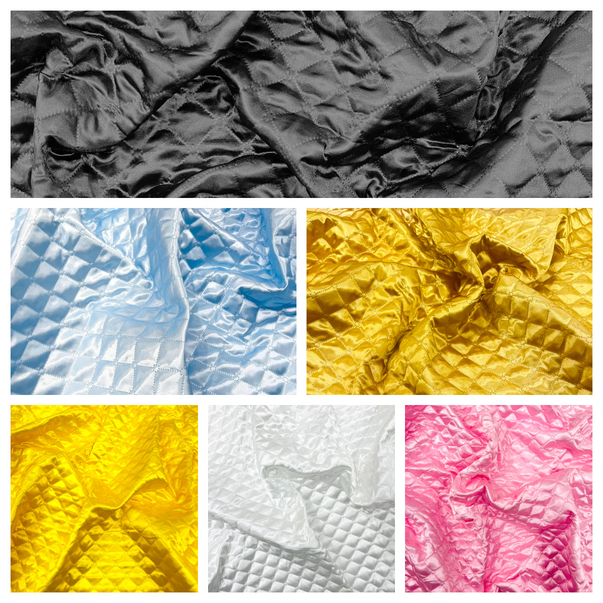 Quilted Satin Fabric | Diamond Pattern, 58" Wide