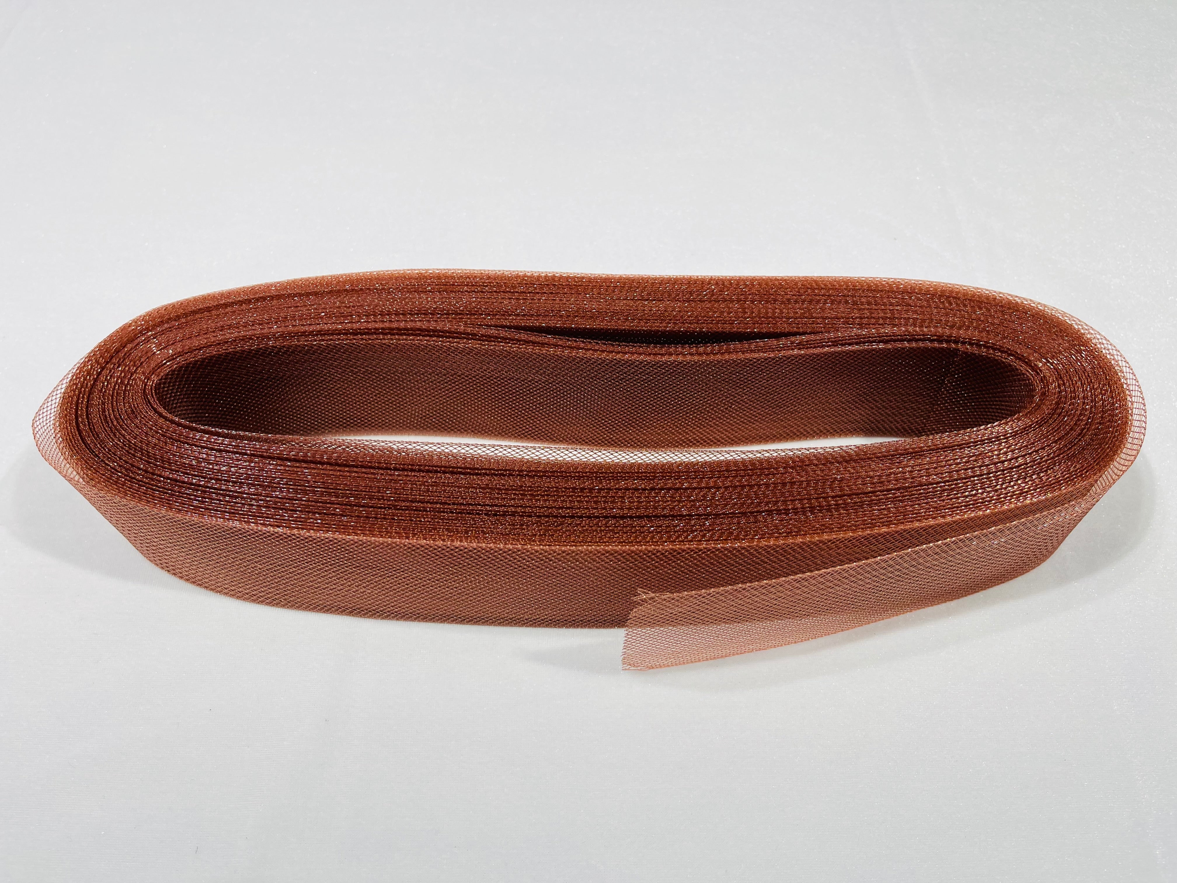 Brown Crinoline horsehair braid trim 2 inch -sold by the yard.