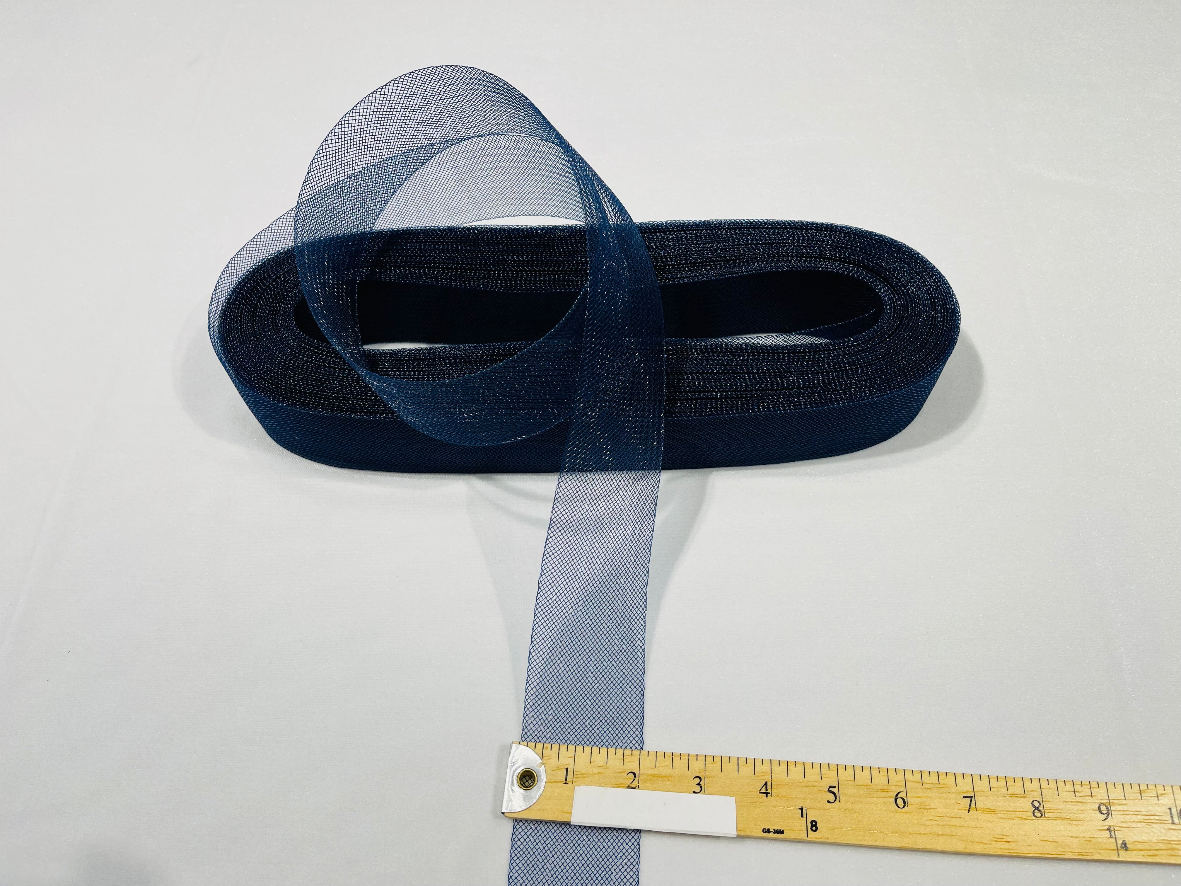 Navy Blue Crinoline horsehair braid trim 2 inch -sold by the yard.