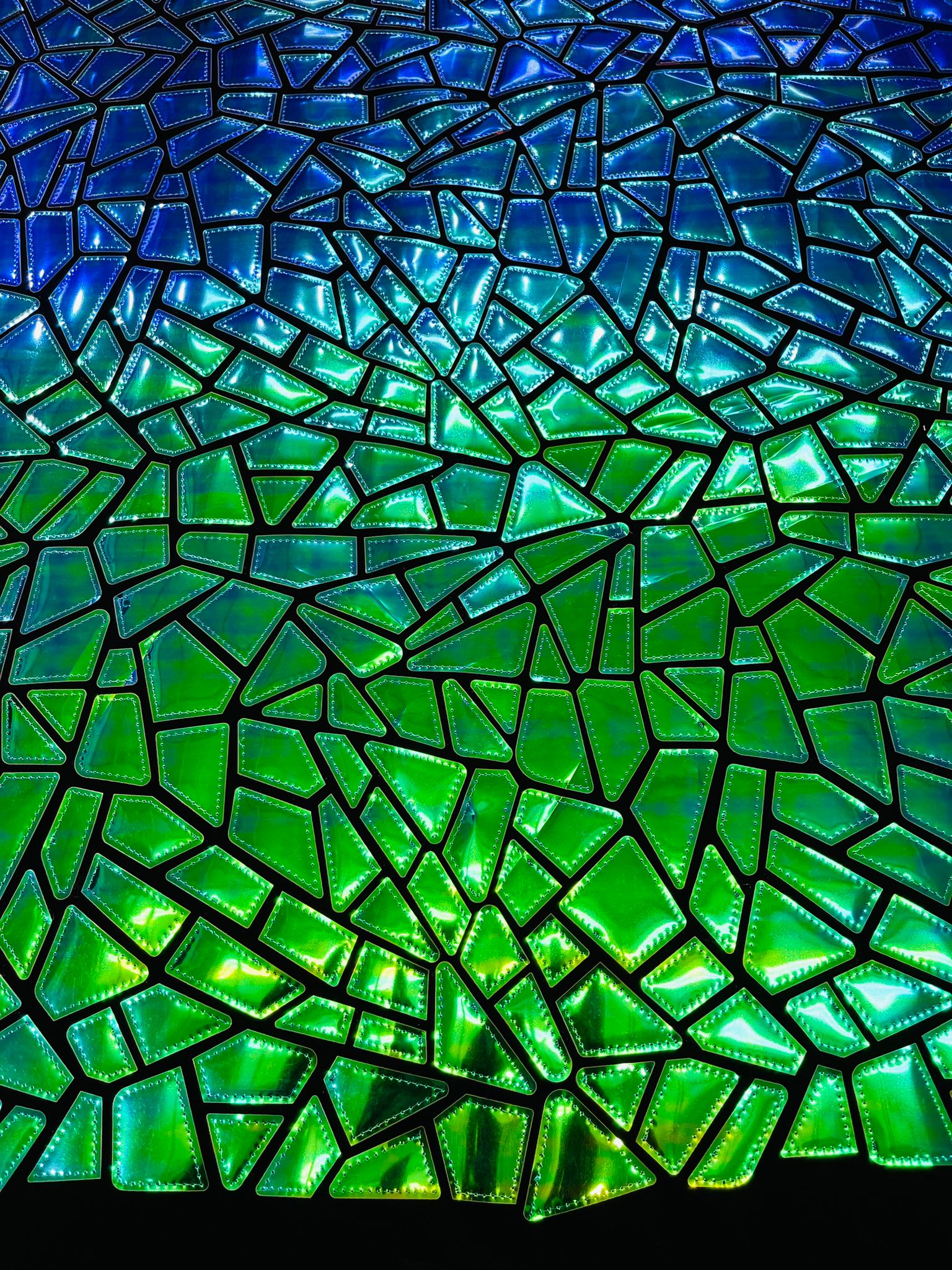 Broken Glass Sequin Design/Geometric/ On Black Stretch Velvet Fabric Sold By The Yard.