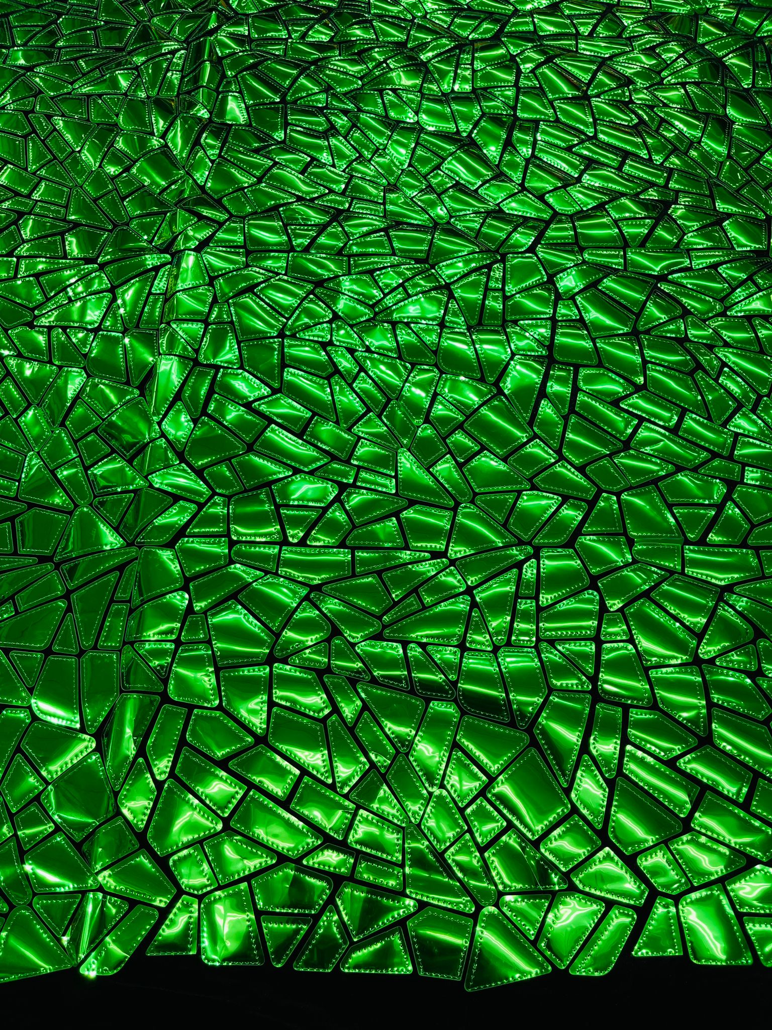 Broken Glass Sequin Design/Geometric/ On Black Stretch Velvet Fabric Sold By The Yard.