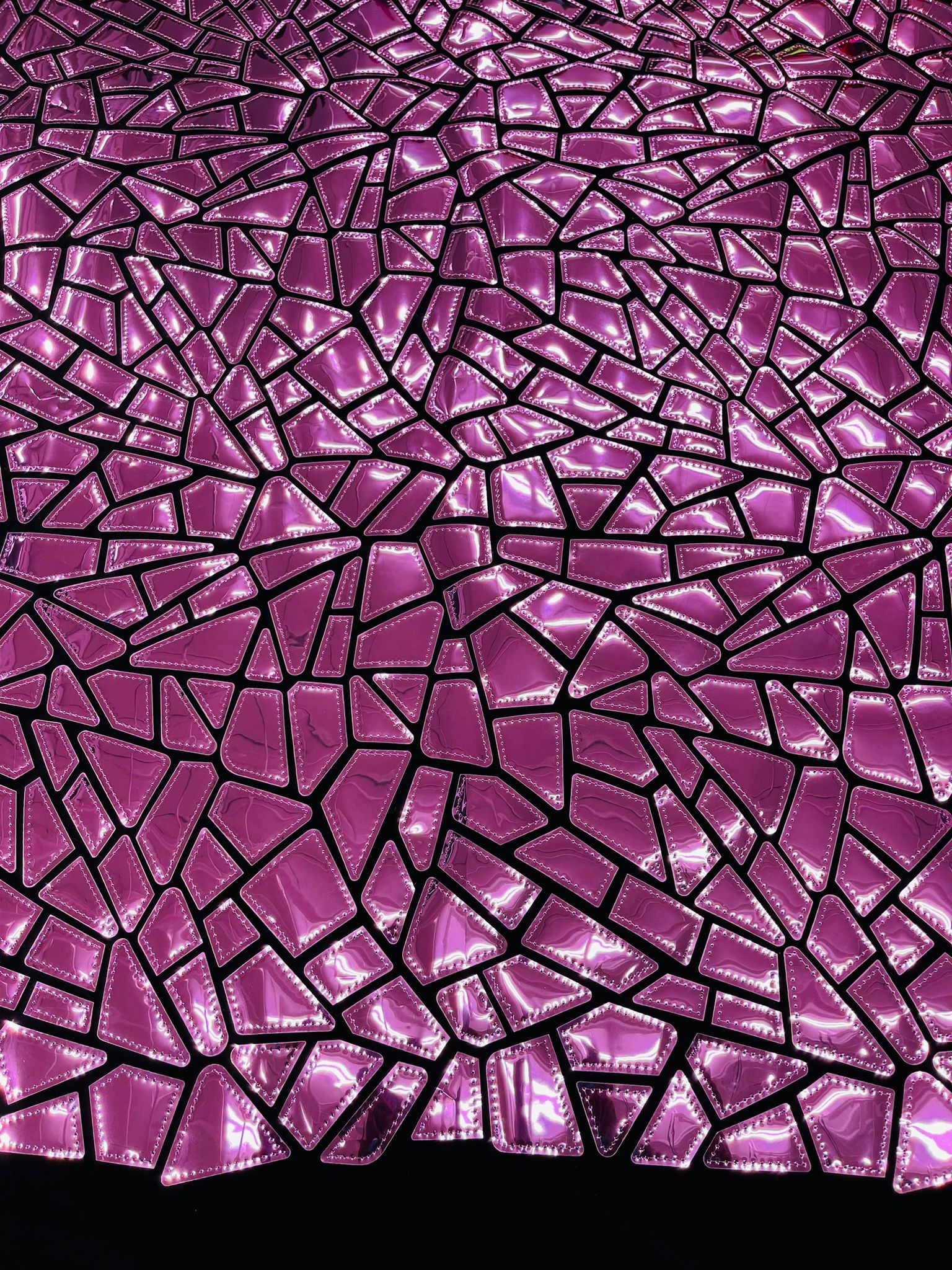 Broken Glass Sequin Design/Geometric/ On Black Stretch Velvet Fabric Sold By The Yard.