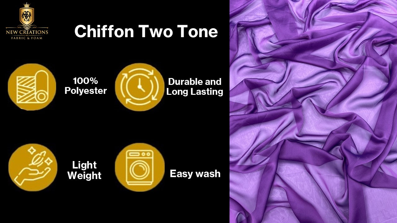 Chiffon Two Tone Sheer Fabric, by The Yard.