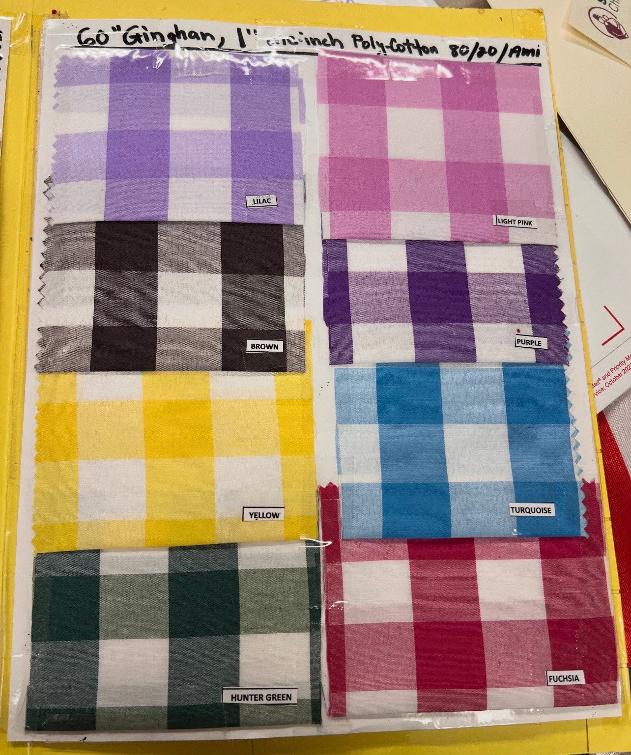 Gingham 1 Inch Checkered Poly Cotton 58" Wide | VIP textiles Inc.