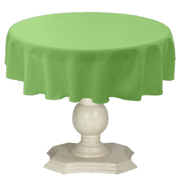 Tablecloth Solid Dull Bridal Satin Overlay for Small Coffee Table Seamless. Apple Green