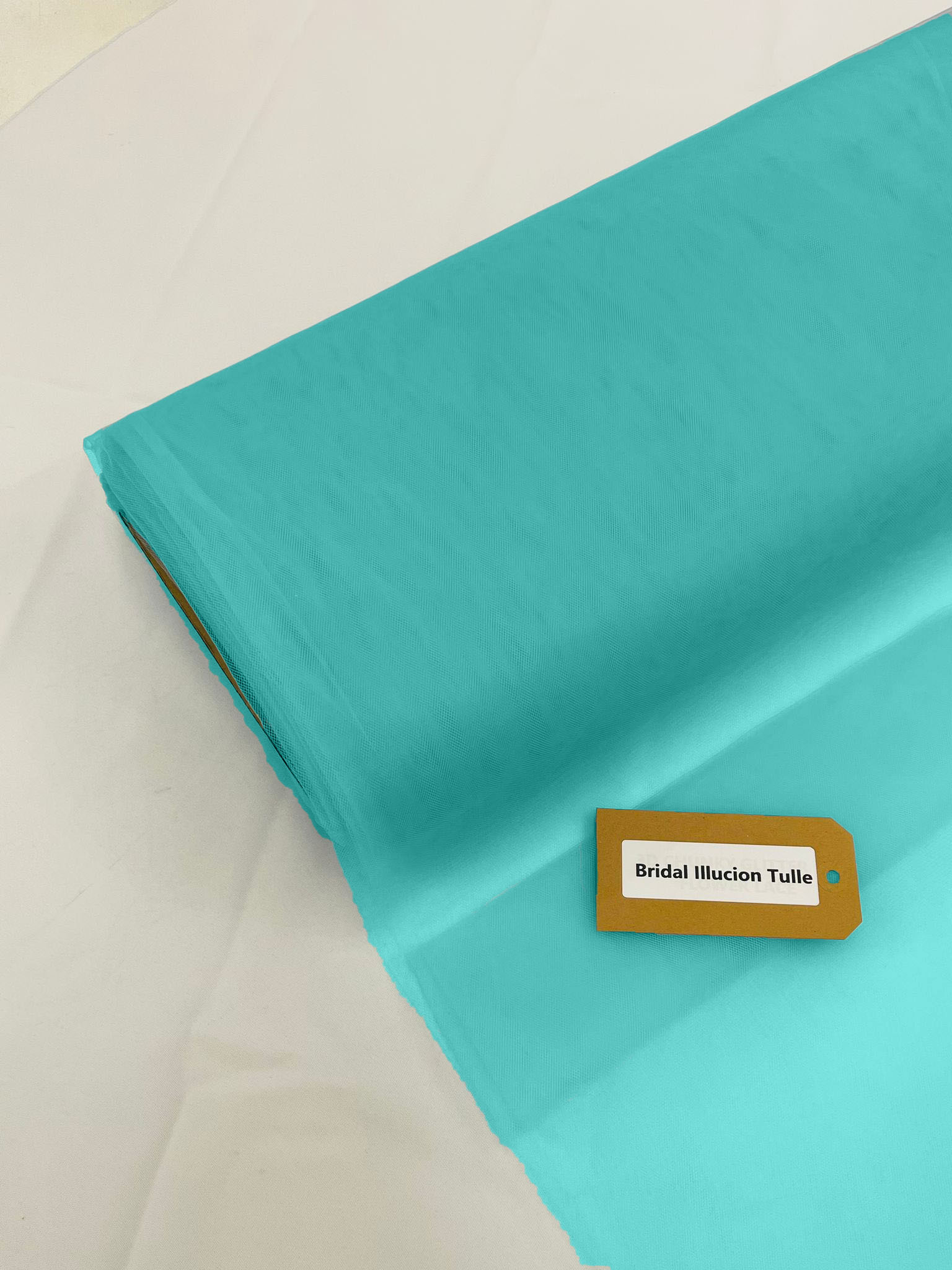 Aqua Blue - Bridal Illusion Tulle 108"Wide Polyester Premium Tulle Fabric Bolt, By The Roll.