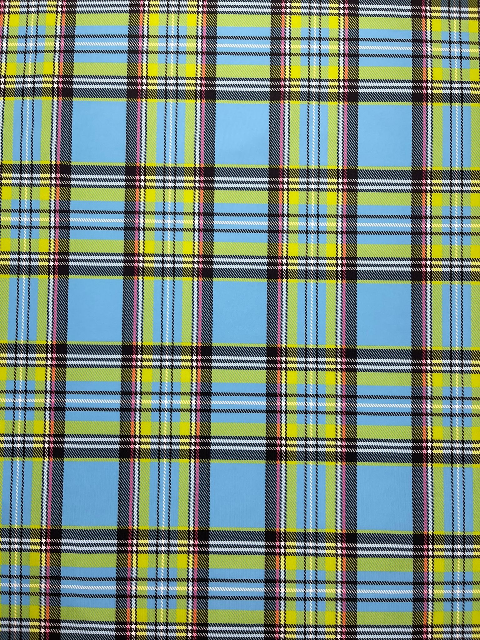 PLAID MULTICOLOR CHECKERED SPANDEX (by the yard)