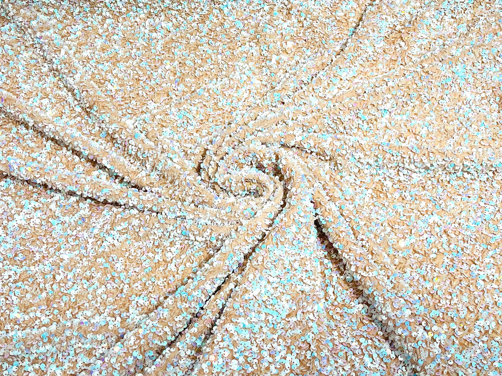 Sequin Velvet Stretch 5mm fabric 58"Wide-Prom-Nightgown fabric- Sold by the yard.