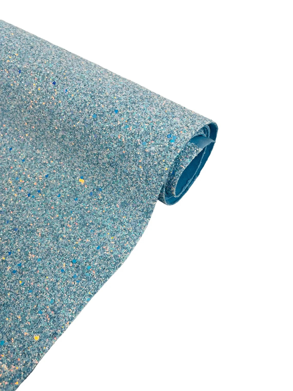 Chunky Glitter Vinyl Fabric - Blue Iridescent - High Quality 54" Chunky Glitter Fabric Sold By Yard