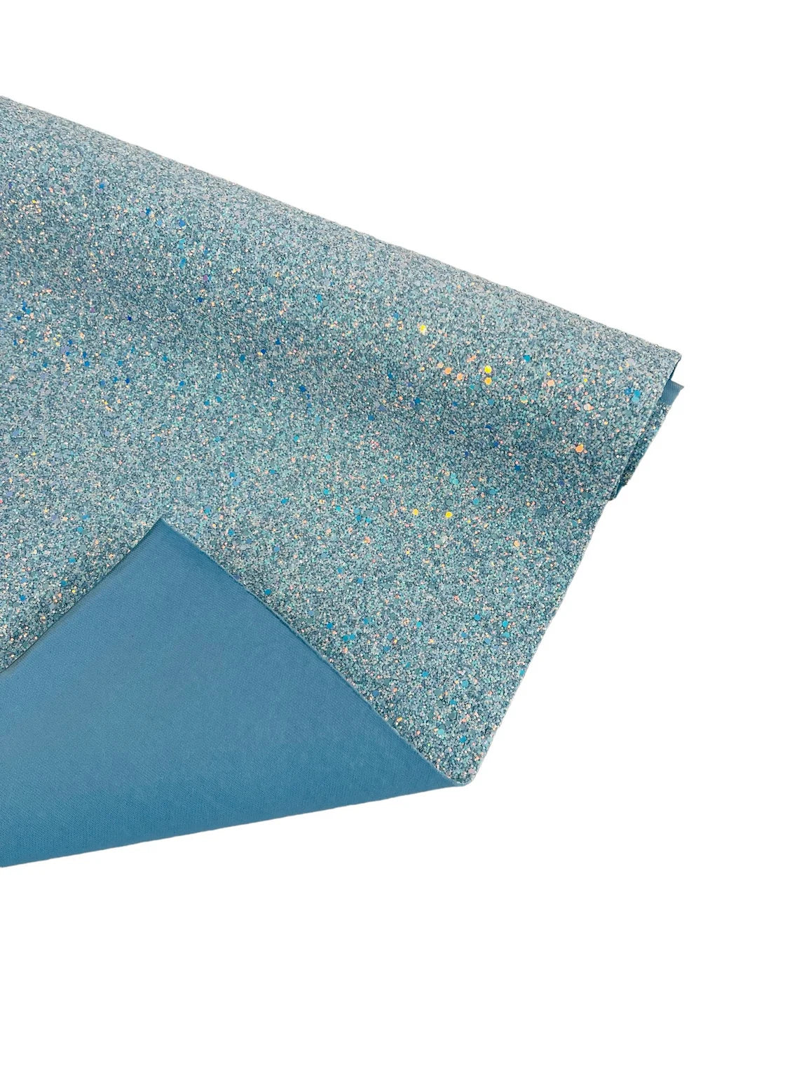 Chunky Glitter Vinyl Fabric - Blue Iridescent - High Quality 54" Chunky Glitter Fabric Sold By Yard