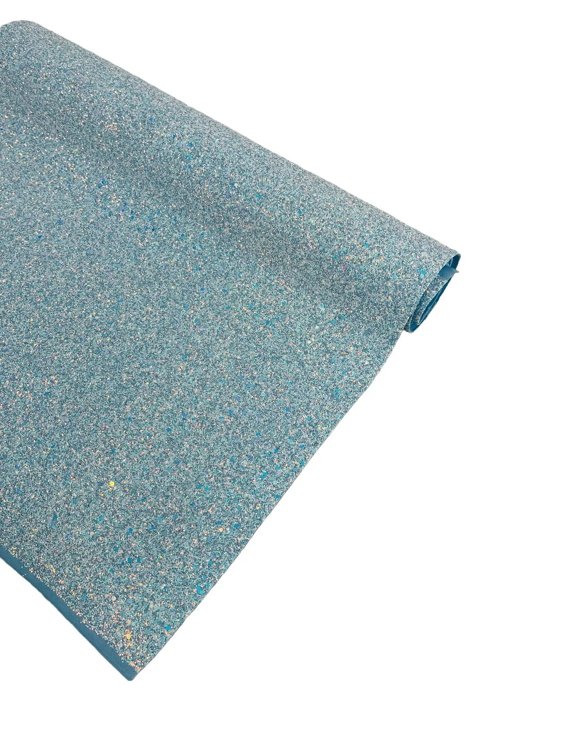 Chunky Glitter Vinyl Fabric - Blue Iridescent - High Quality 54" Chunky Glitter Fabric Sold By Yard