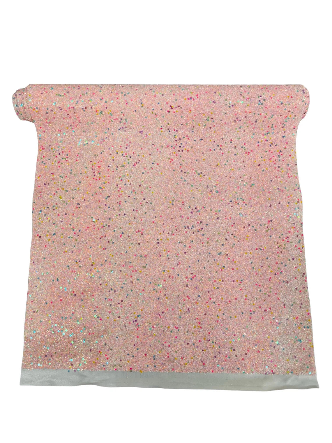 Stardust Shine Glitter Vinyl Fabric - Blush Pink Iridescent - Star Dust Design Glitter Vinyl Fabric Sold By Yard