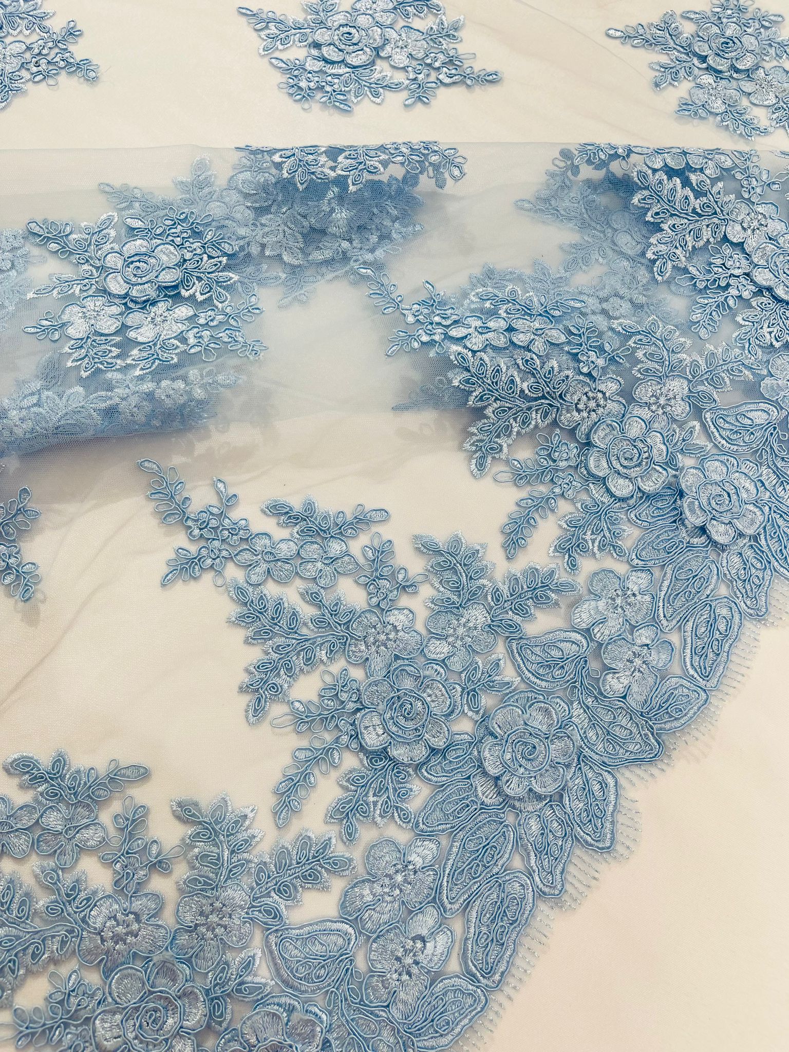 CORDED LACE 3D FLORAL (by the yard)