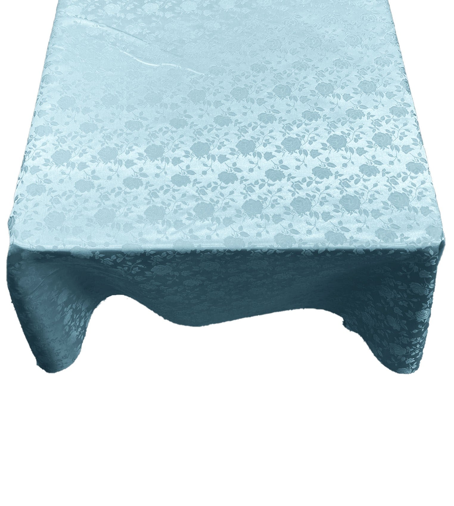 Square Tablecloth Roses Jacquard Satin Overlay for Small Coffee Table Seamless. (42" Inches)