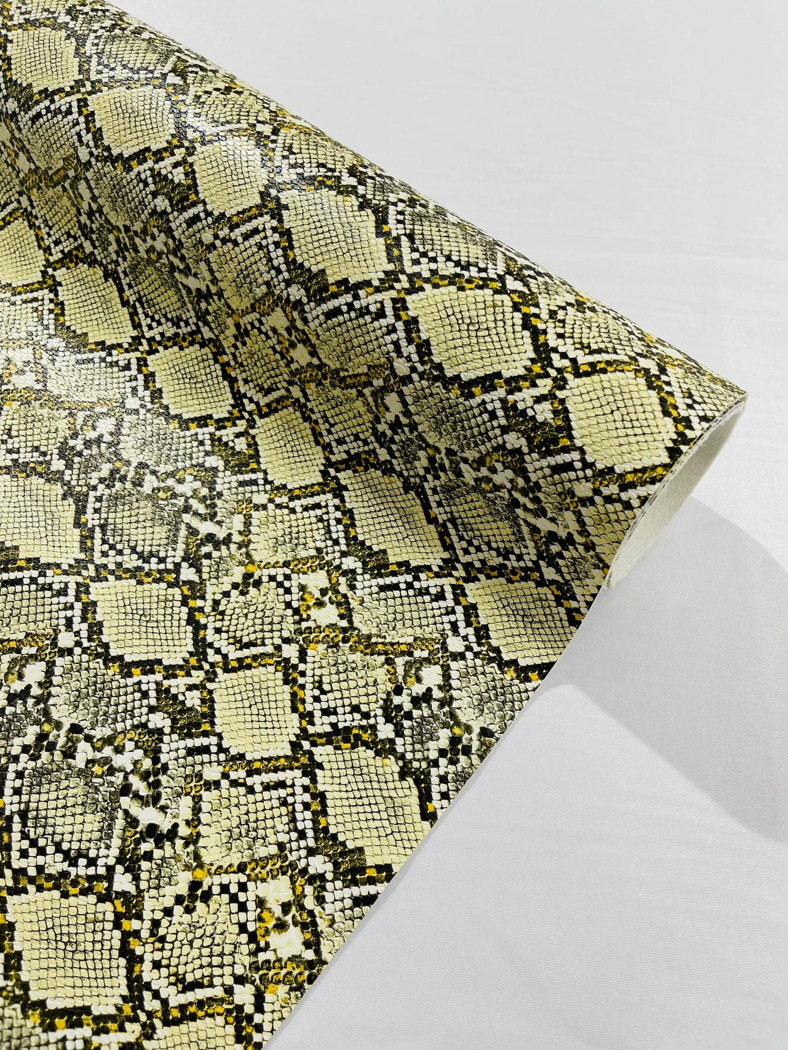 54" Wide Snake Fake Leather Upholstery, 3-D Viper Snake Skin Texture Faux Leather PVC Vinyl Fabric by The Yard