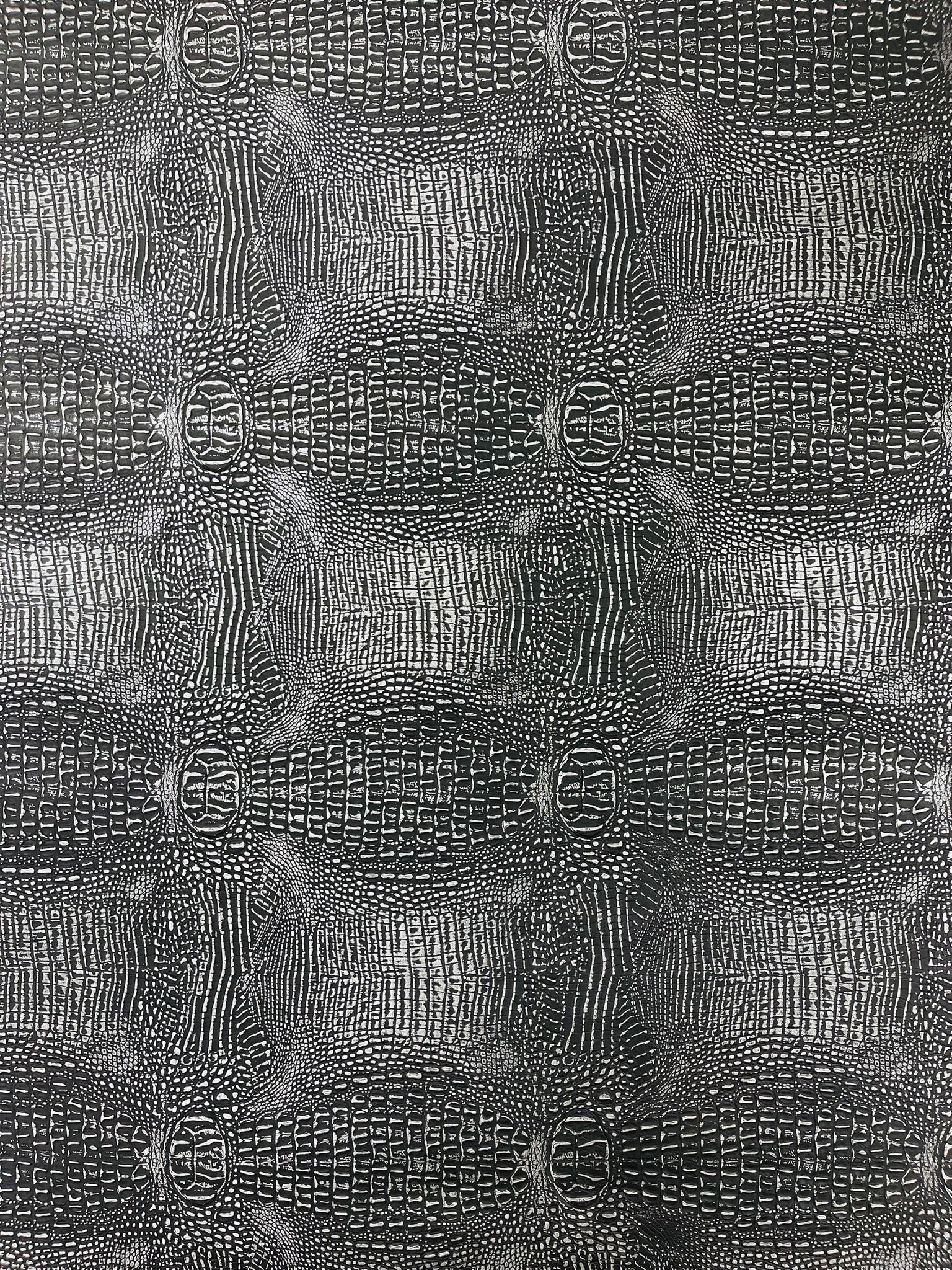 Metallic Gator Vinyl Fabric 54" Wide / Upholstery Crafting Accessories Applications Faux Leather PVC.