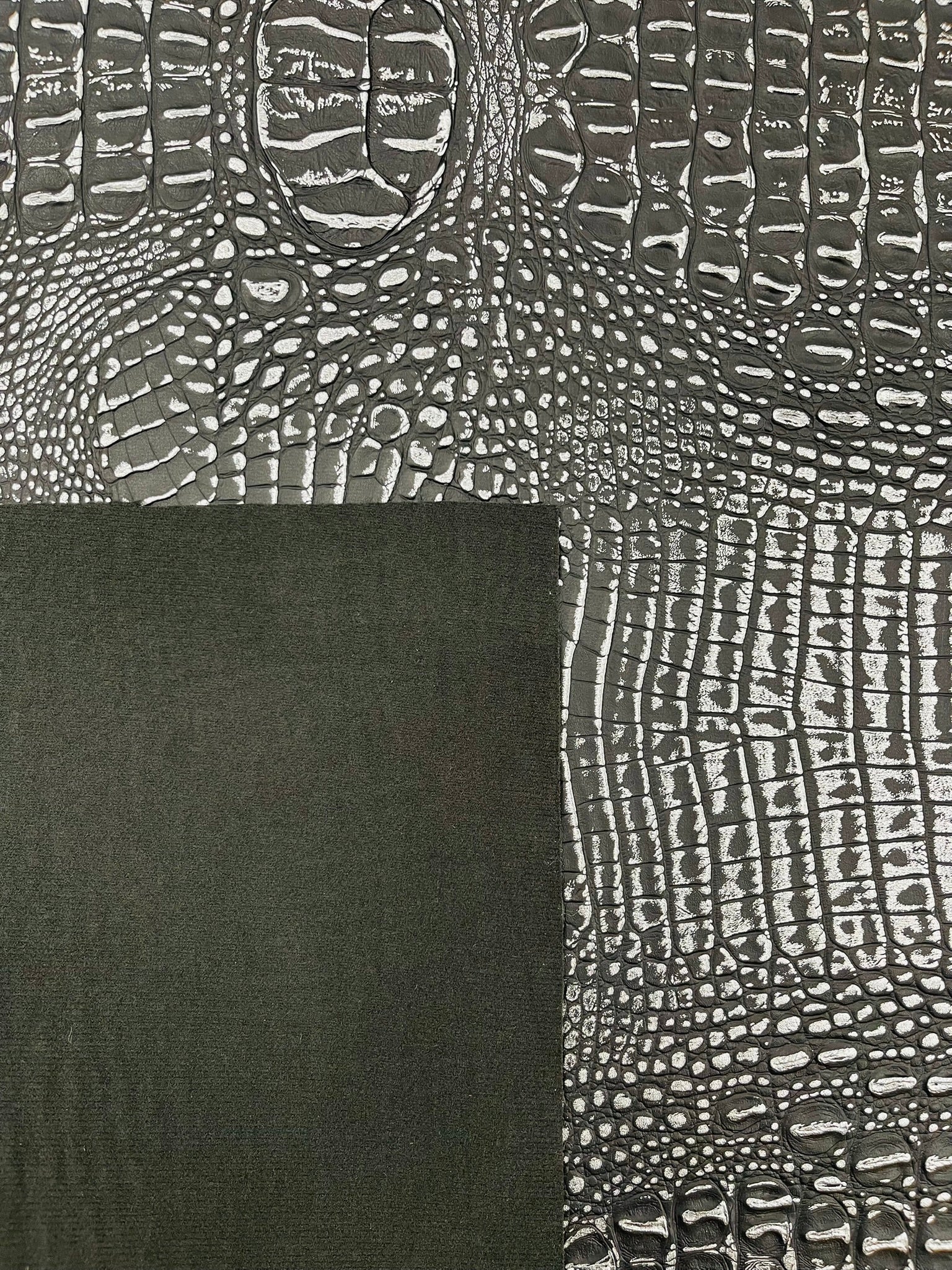 Metallic Gator Vinyl Fabric 54" Wide / Upholstery Crafting Accessories Applications Faux Leather PVC.