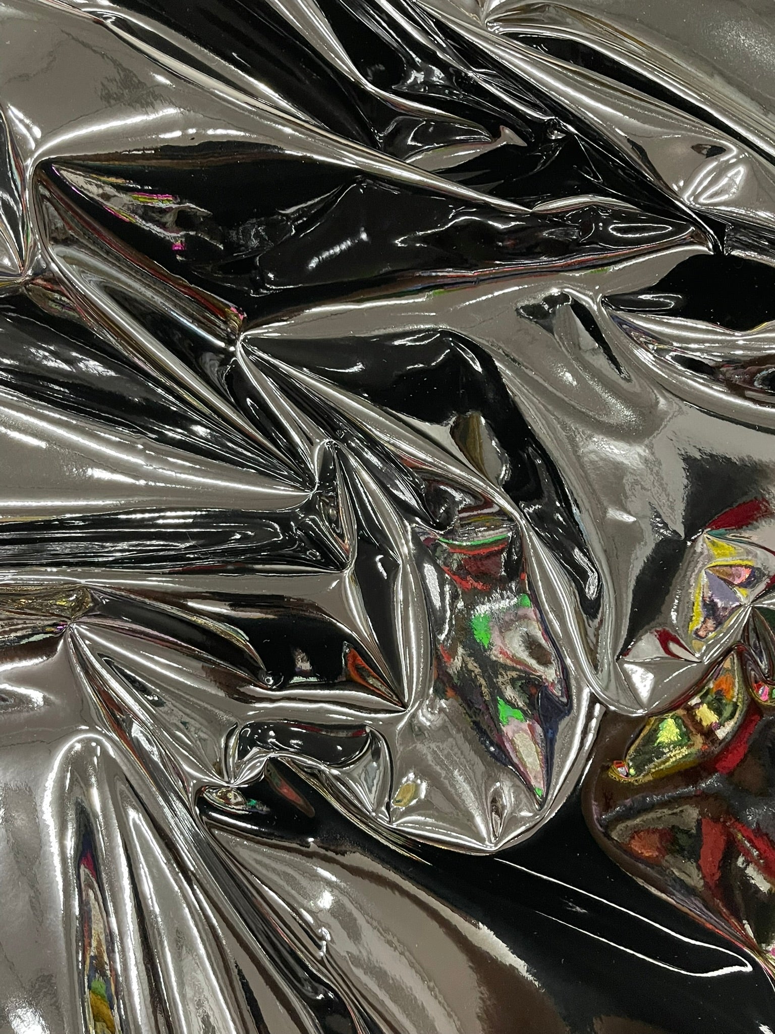 Chrome Mirror Reflective Vinyl Fabric / Crafting Apparel Upholstery Vinyl Fabric 54" Wide