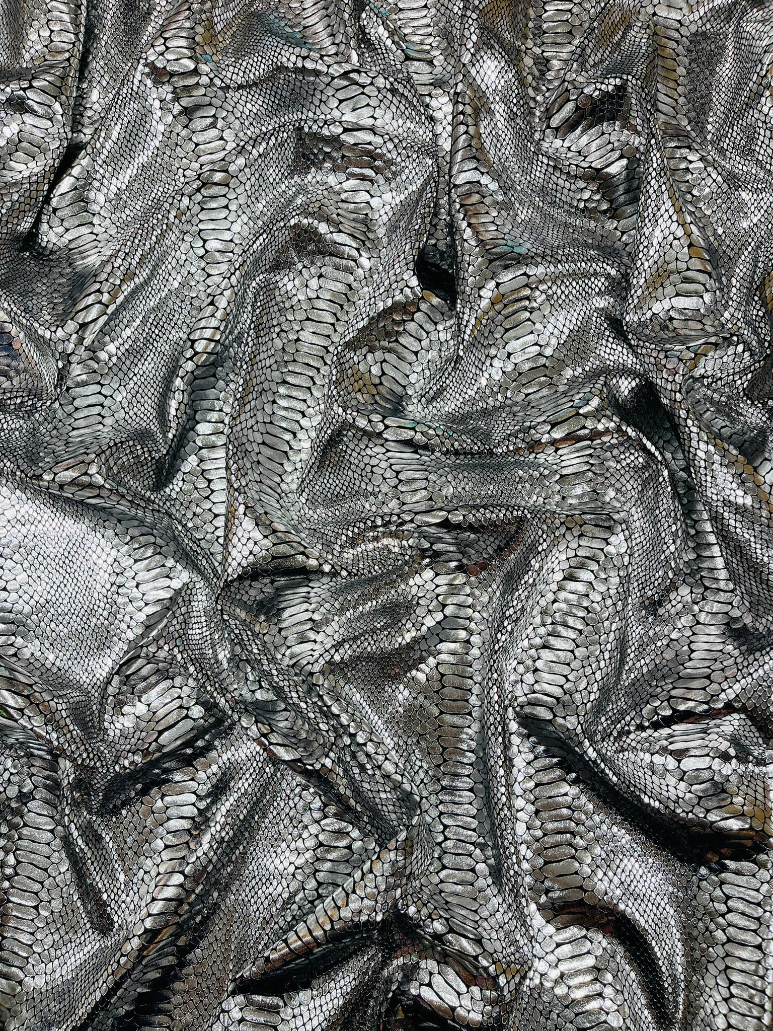 Illusion Foil Mamba Snake Design Stretch Velvet Fabric 58" Wide| Costume.