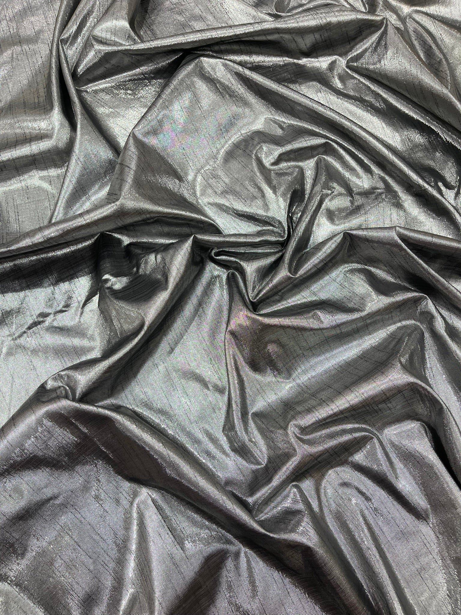 Metallic Polyester Dupioni Faux Silk Fabric | 55" Wide Wedding, Home Decor.