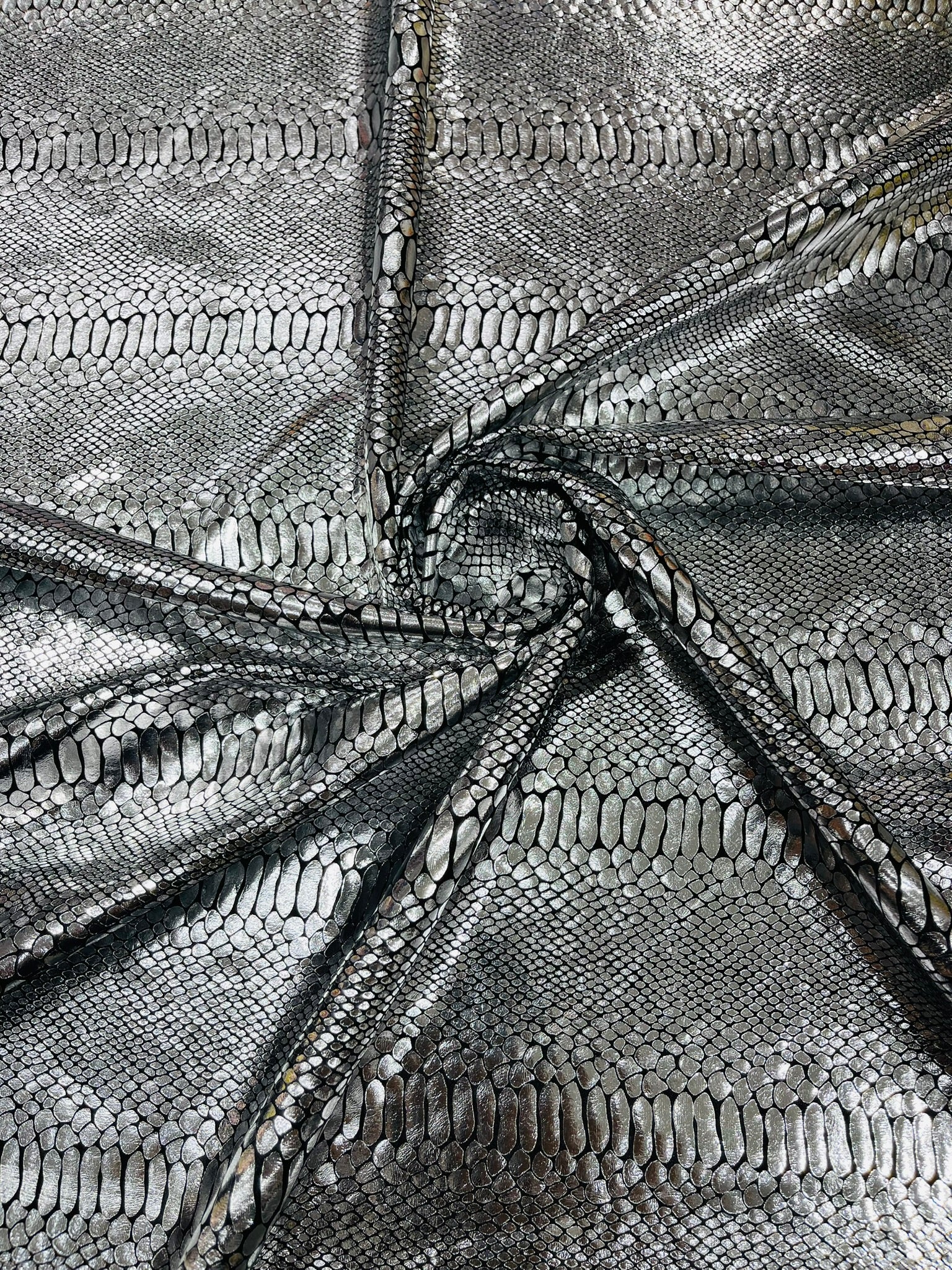 Illusion Foil Mamba Snake Design Stretch Velvet Fabric 58" Wide| Costume.
