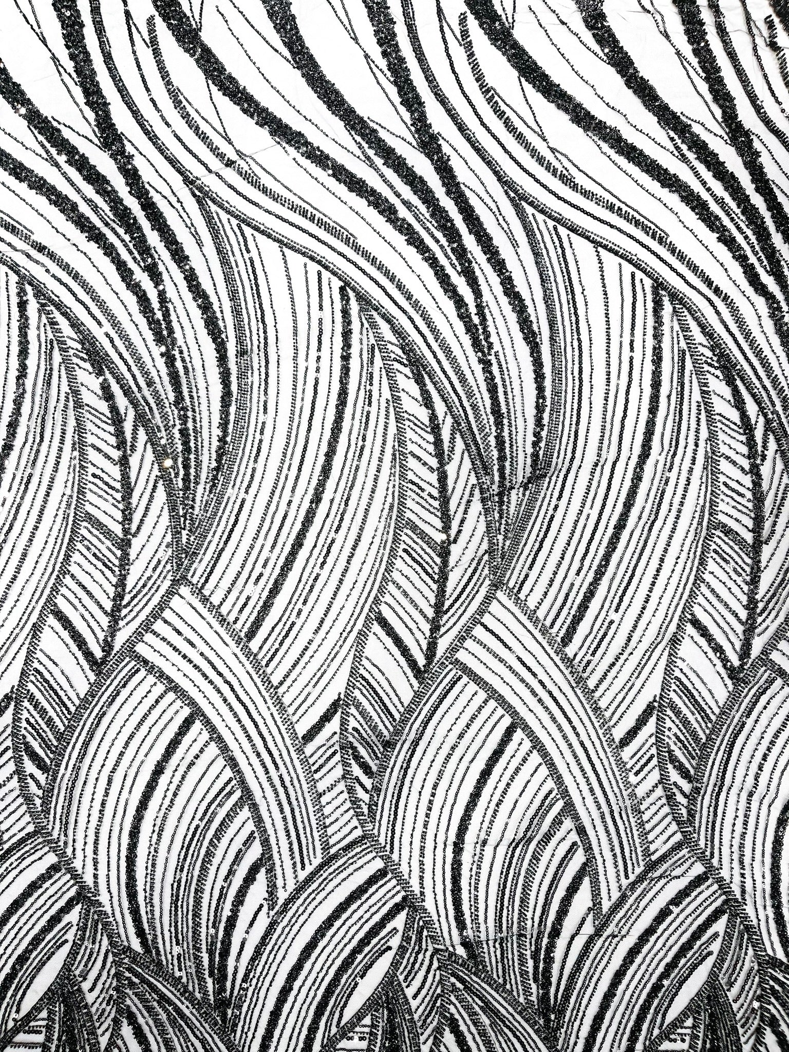 Luxury Feather Damask Beaded Lace Fabric| Prom| Wedding| By The Yard.
