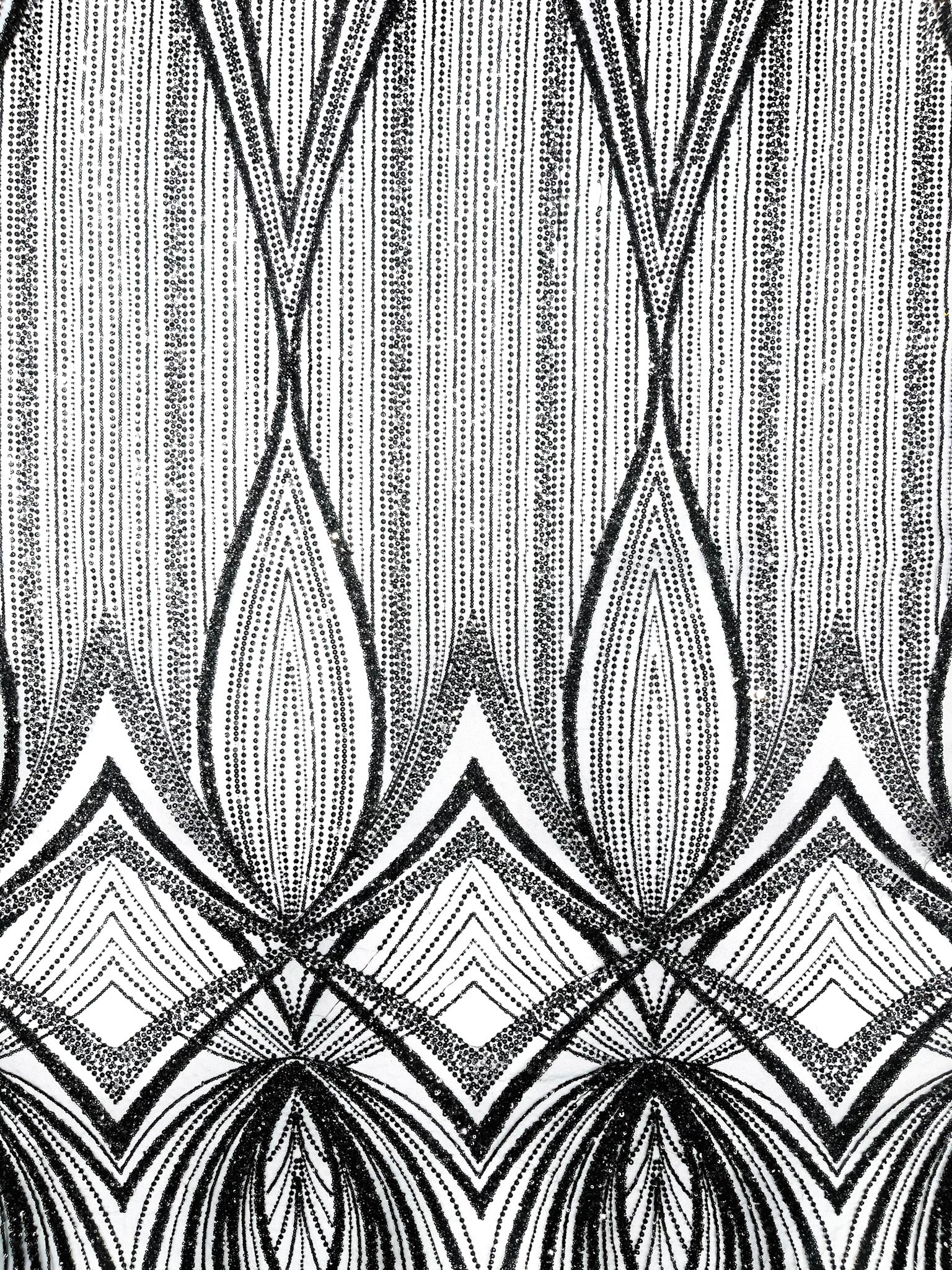 Geometric New York Fashion Beaded Lace, By The Yard.