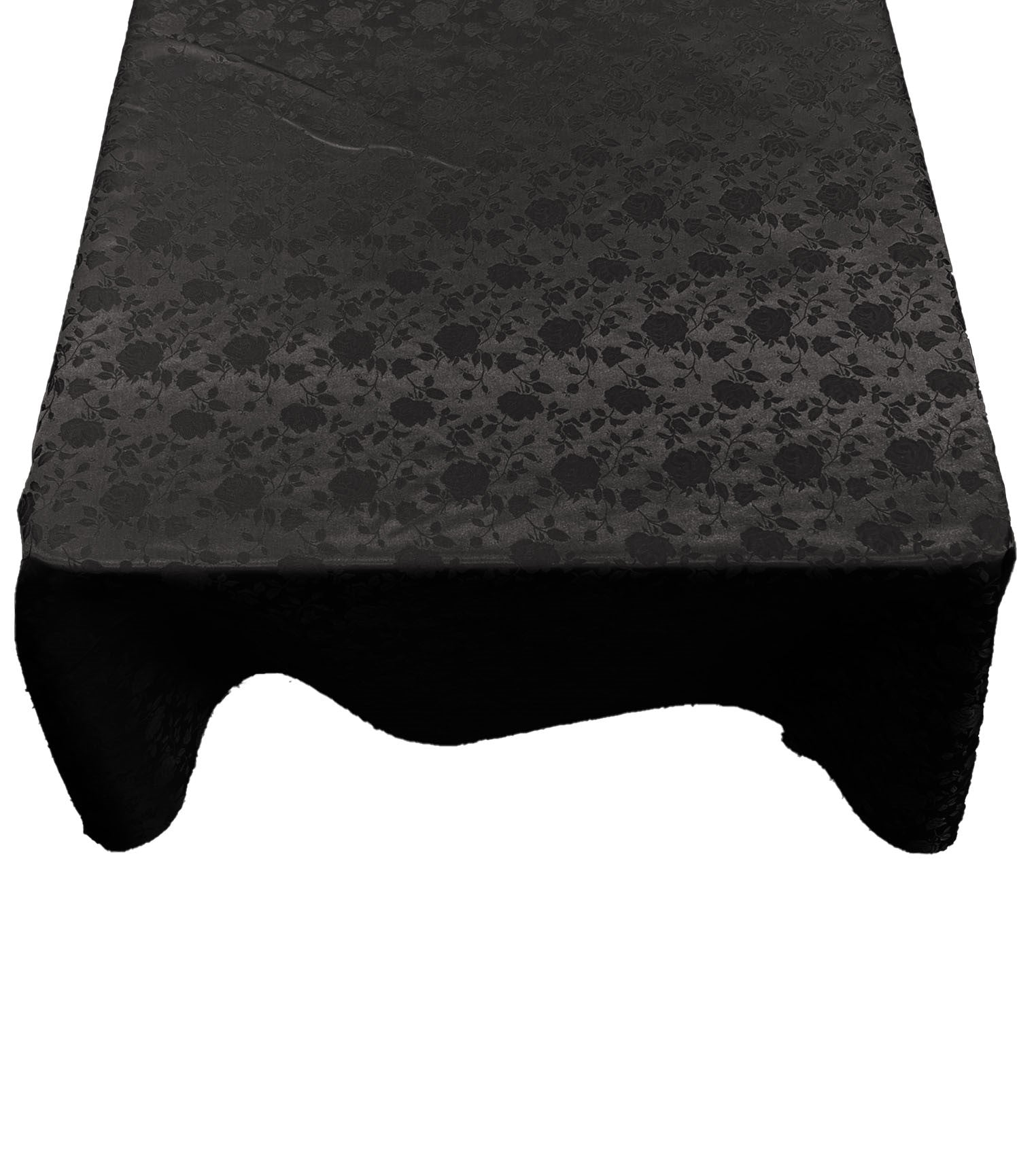 Square Tablecloth Roses Jacquard Satin Overlay for Small Coffee Table Seamless. (58" Inches)