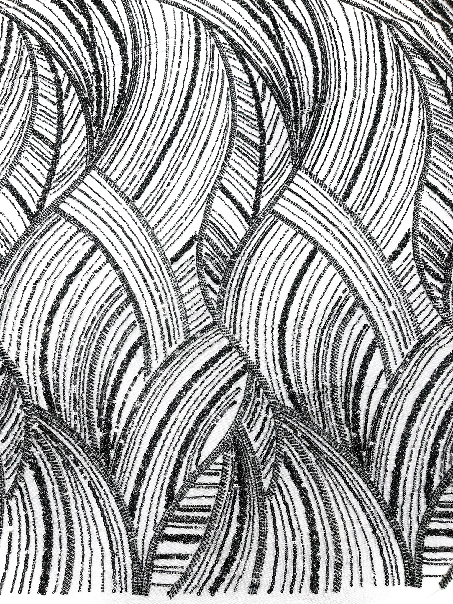 Luxury Feather Damask Beaded Lace Fabric| Prom| Wedding| By The Yard.