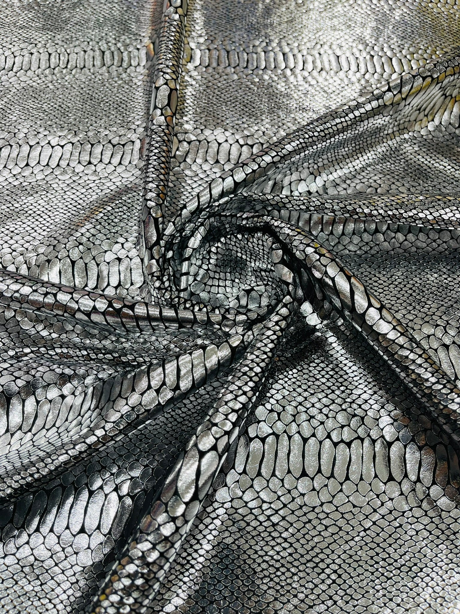 Illusion Foil Mamba Snake Design Stretch Velvet Fabric 58" Wide| Costume.