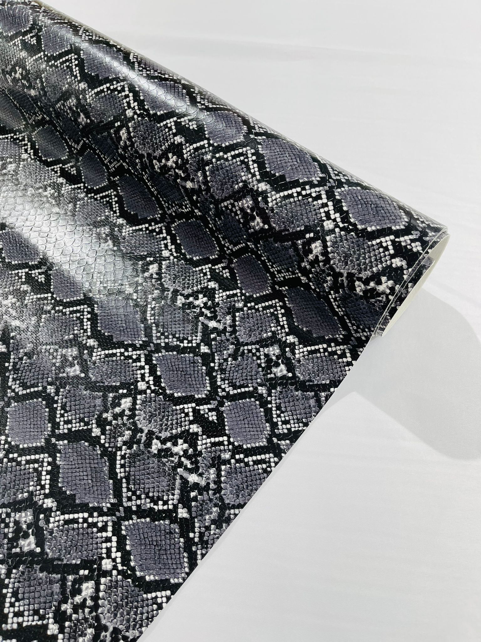 54" Wide Snake Fake Leather Upholstery, 3-D Viper Snake Skin Texture Faux Leather PVC Vinyl Fabric by The Yard