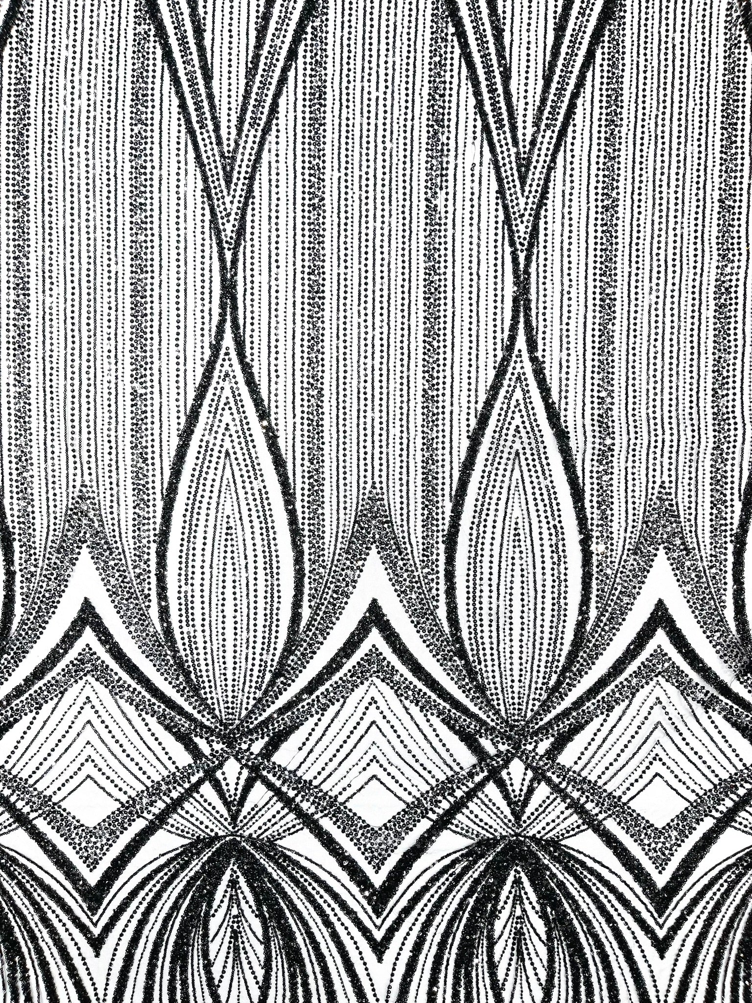 Geometric New York Fashion Beaded Lace, By The Yard.