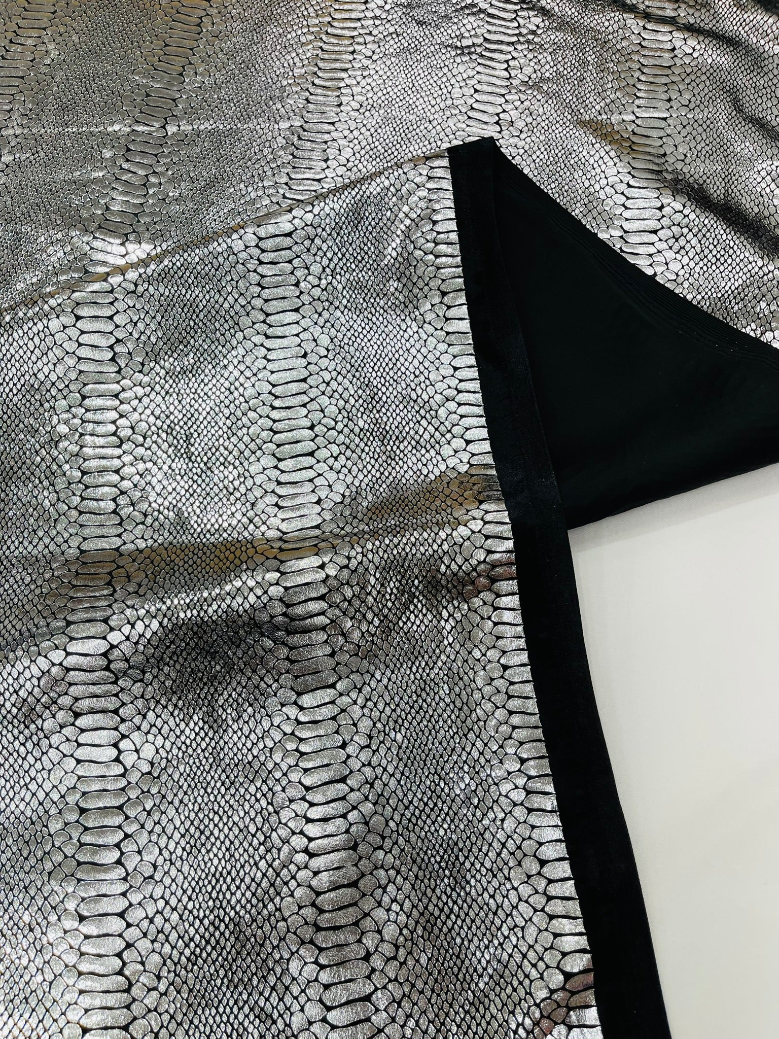Illusion Foil Mamba Snake Design Stretch Velvet Fabric 58" Wide| Costume.