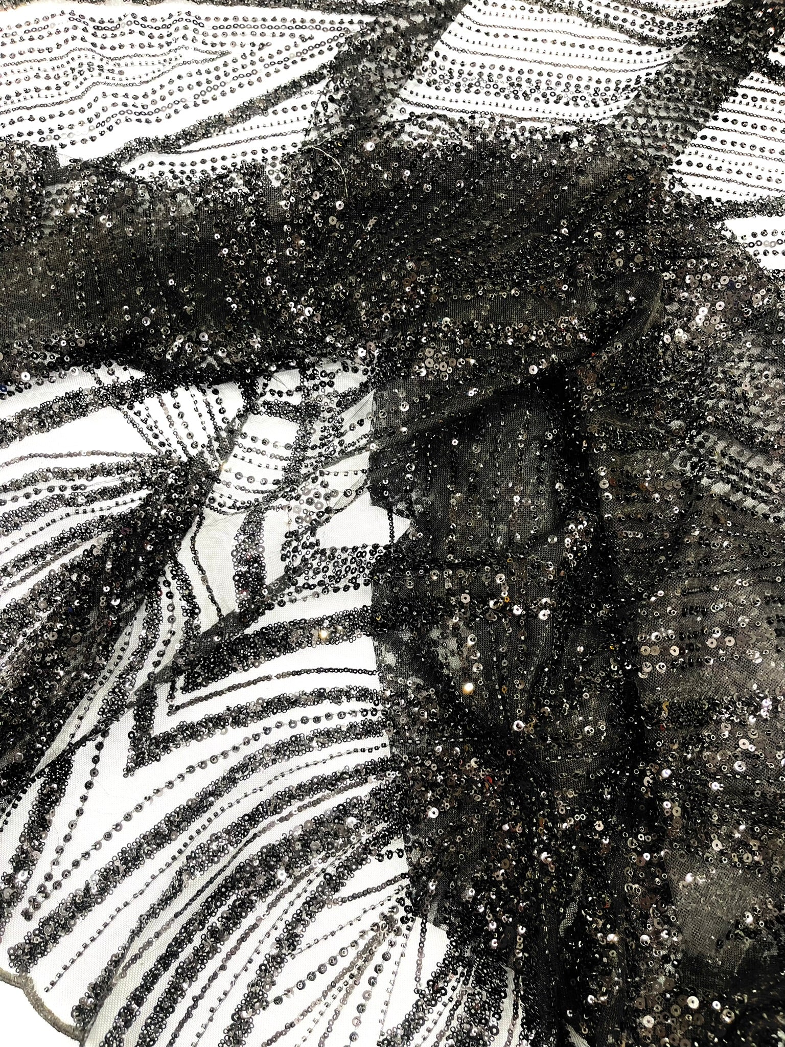 Geometric New York Fashion Beaded Lace, By The Yard.