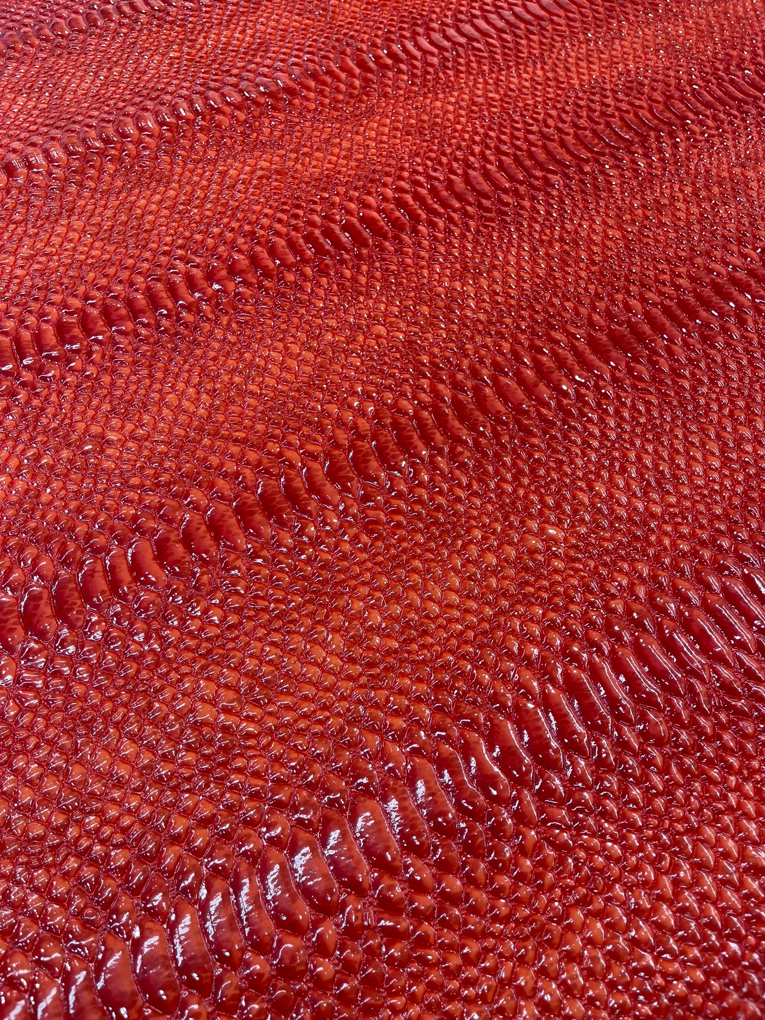Cobra Snake Shiny Vinyl 3D Embossed Fabric / 2 Tone Cobra Snake Vinyl Leather 54" Wide