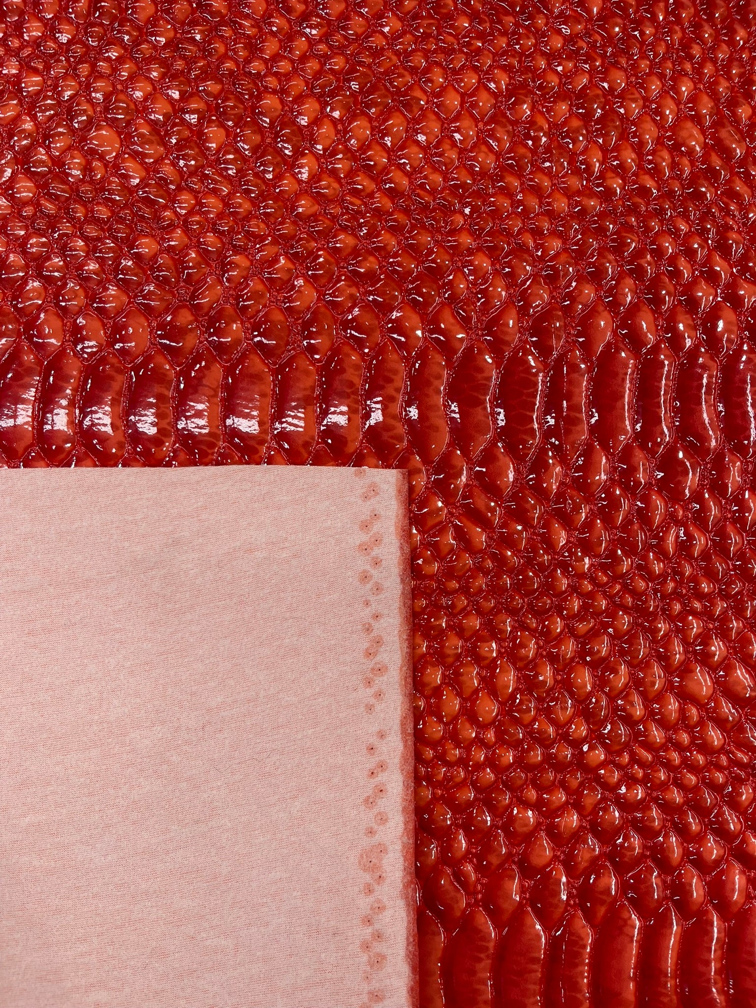 Cobra Snake Shiny Vinyl 3D Embossed Fabric / 2 Tone Cobra Snake Vinyl Leather 54" Wide