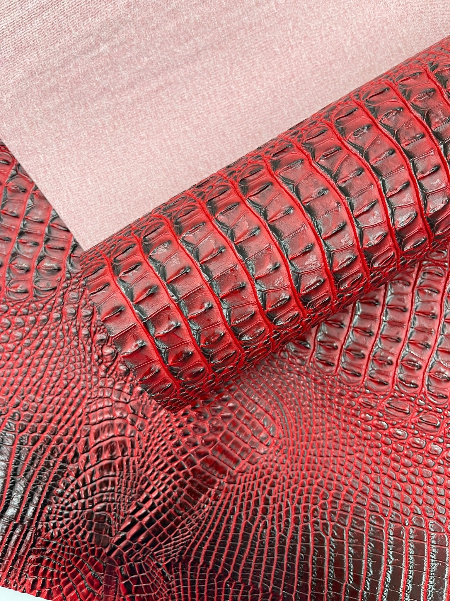 Florida Gator 3D Embossed Vinyl Fabric / 2 Tone Crocodile Vinyl Leather 54" Wide