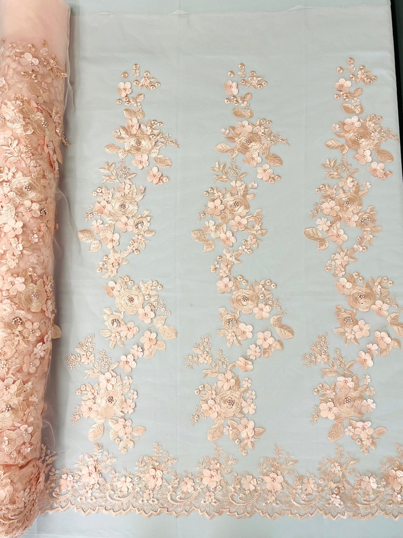 3D FLOWER PANELS LACE (by the yard)