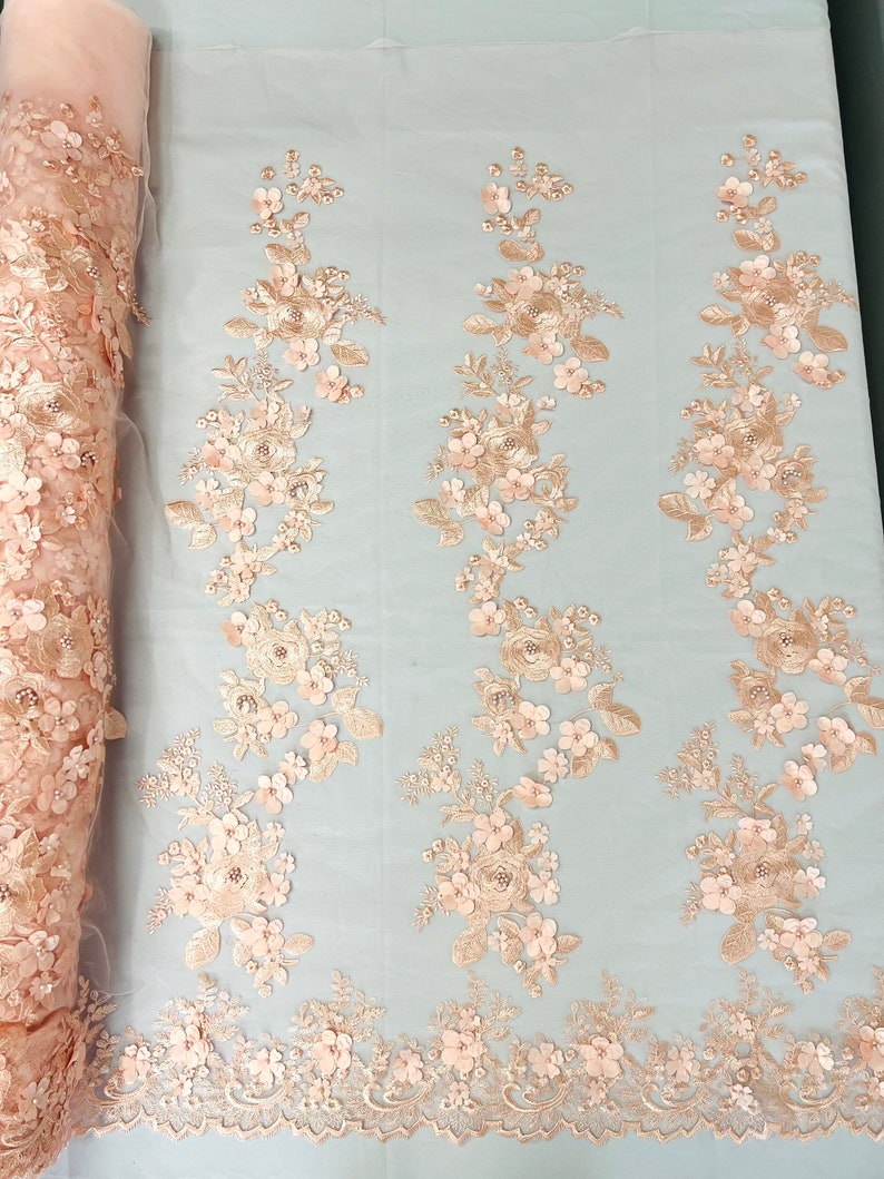 3D FLOWER PANELS LACE (by the yard)