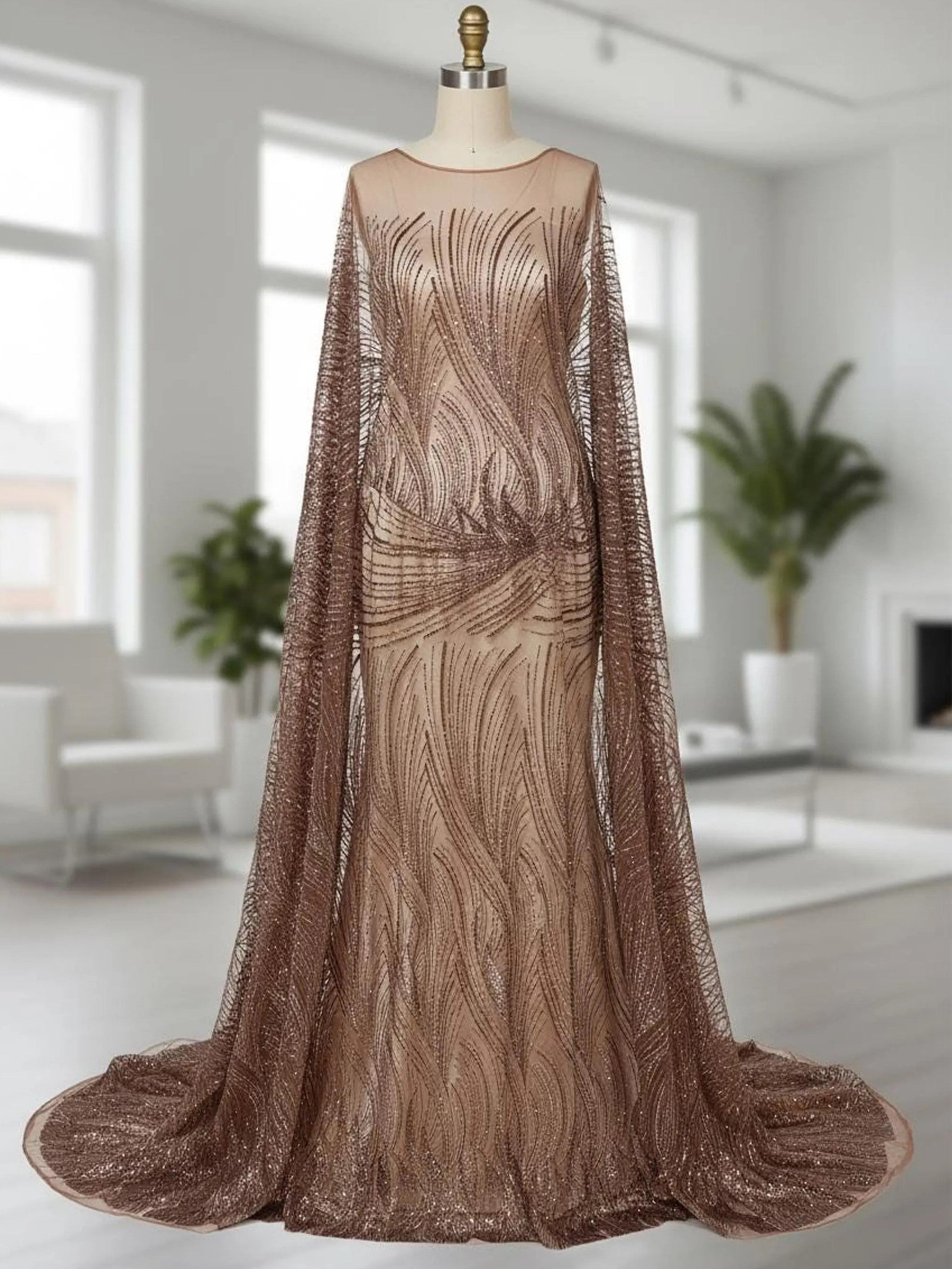 Flame Fashion Beaded Lace Fabric| Prom| Wedding| By The Yard.
