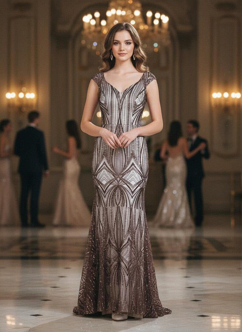Geometric New York Fashion Beaded Lace, By The Yard.