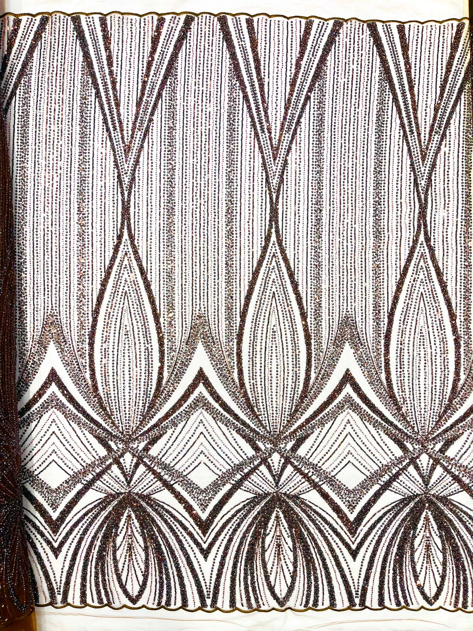 Geometric New York Fashion Beaded Lace, By The Yard.