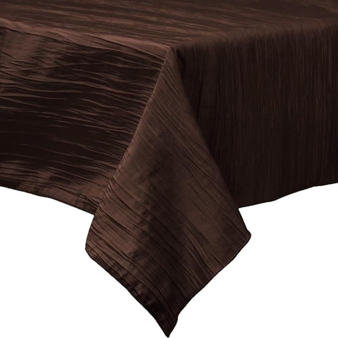 Square Light Weight Accordion Design Crushed Taffeta Seamless Table Overlay. (58" Inches x 58" Inches)